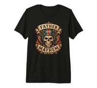 Padre del Caos Biker Dad Skull Rider Motorcycle Daddy Camiseta Premium
