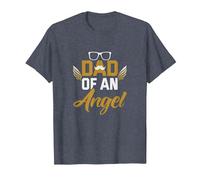Padre Día del Padre Papá of an Angel papá Camiseta, Hombre, Azul Jaspeado, XXL