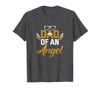 Padre Día del Padre Papá of an Angel papá Camiseta, Hombre, Jaspeado Oscuro, XXL