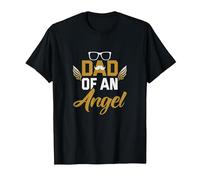 Padre Día del Padre Papá of an Angel papá Camiseta, Hombre, Negro, XXL