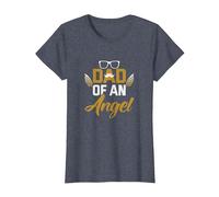 Padre Día del Padre Papá of an Angel papá Camiseta, Mujer, Azul Jaspeado, S
