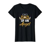 Padre Día del Padre Papá of an Angel papá Camiseta, Mujer, Negro, XXL