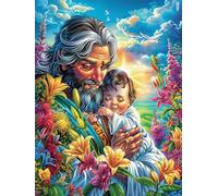 Padre e hijo en el jardín Rompecabezas 300 Piezas Cartón Resistente Para Mayores Cuentos de hadas fantásticos de animales salvajes Reunión Familiar Juegos Desarrollo Lógica Detalle San Valentín Calida
