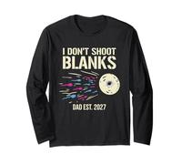 Padre Esperando revelación de género Baby Shower Papá EST 2027 Manga Larga