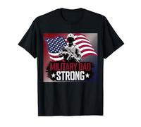 Padre militar fuerte | Padre veterano de las Fuerzas Armadas Patrióticas Camiseta