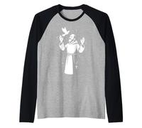 Padre Pío Santo Católico Camiseta Manga Raglan
