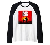 Padre Radical Padre e Hijo Granjero Cowboys Western Sunset Camiseta Manga Raglan