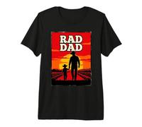 Padre Radical Padre e Hijo Granjero Cowboys Western Sunset Camiseta Premium