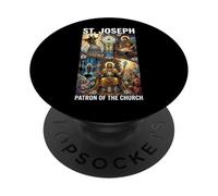 Padre y Trabajador católico de San José PopSockets PopGrip Adhesivo