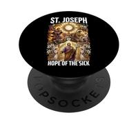 Padre y Trabajador católico de San José PopSockets PopGrip Adhesivo