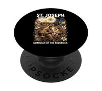 Padre y Trabajador católico de San José PopSockets PopGrip Adhesivo