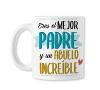 Padres (Eres el mejor padre y un abuelo increíble - Taza para Papá y Abuelo | Diseño Emotivo para el Día del Padre | Especial de Cerámica Resistente | Apto para Microondas y Lavavajillas)