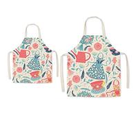 Padres Eyand y delantal para cocinar Niño - Super lindo patrón de algodón y de cocina Delantal de la mamá de los niños, Cocinar Pintura delant (flor)