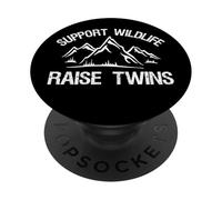 Padres Gemelos Apoyo Divertido Vida Silvestre Criar Niños PopSockets PopGrip Adhesivo