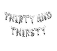 Padrino - Globos de aluminio de 16 pulgadas con palabras y frases temáticas, letras del alfabeto, globos de aluminio para decoración (plata, treinta y treinta)