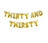 Padrino - Globos de papel de aluminio de 16 pulgadas con palabras y frases temáticas, letras del alfabeto, globos de aluminio para decoración (dorado, treinta y treinta)