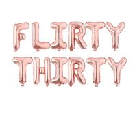 Padrino - Globos de papel de aluminio de 16 pulgadas con palabras y frases temáticas, letras del alfabeto, globos de aluminio para decoración (oro rosa, treinta coquetas)