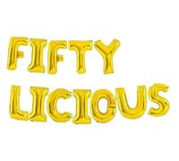 Padrino - Globos de papel de aluminio de 16 pulgadas con palabras y frases temáticas, letras del alfabeto, globos de aluminio para decoración (dorado, cincuenta liciosos)