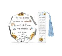 Padrino Regalos Día del Padre Apreciar Regalo para Padrinito Cumpleaños Día de la Familia Hombres Navidad Placa de Agradecimiento Marcapáginas Acrílico 2 Piezas Año Nuevo Rosa Decoración del Hogar