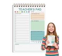 Pads de notas de maestro, notas del maestro - 50 hojas notas para el trabajo - Memo de enlace de bobina doble, 5.8 x 8.3 pulgadas, debe tener un lindo planificador diario para el aula, cita de tareas