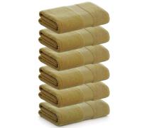 PADUANA | Pack 6 Toallas Tocador 30x50 Verde Oliva 100% algodón Peinado - Toalla Secado Suave, rápido y máxima absorción - Disponible Toalla tocador, Toalla Lavabo, Toalla Ducha y Toalla Baño