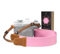 Padwa Lifestyle Correa para cámara - 1.5" de ancho Crazy Horse Cowhide Head Camera Straps,Correas ajustables de algodón tejido para fotógrafos y todas las cámaras DSLR (Rosa)
