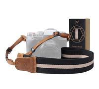 Padwa Lifestyle Correa para cámara - 1.5" de ancho Crazy Horse Cowhide Head Camera Straps,Correas ajustables de algodón tejido para fotógrafos y todas las cámaras DSLR (Rayas negras)