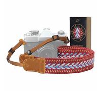 Padwa Lifestyle Correa para Cámara Fotográfica - Cabeza de cuero clásico Crazy Horse Art, Correa de Cámara de Algodón Bordado de 1,5", Bandolera de Fotógrafo Ajustable Para Todas las Cámaras DSLR
