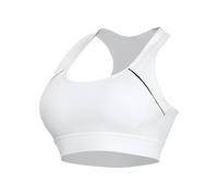 Paeceioni Sujetadores deportivos de alto impacto para mujer, con espalda cruzada sin costuras, con acolchado y soporte cómodo, sujetador ajustable para correr de alto impacto para mujer, blanco, L