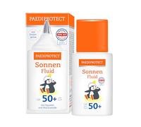 PAEDIPROTECT Fluido solar SPF 50+ 30 ml, protector solar nutritivo con escualano y práctica punta dosificadora para bebés, niños y adultos, sin perfume ni microplástico, vegano