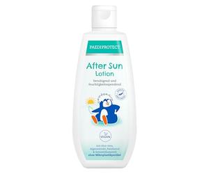 PAEDIPROTECT Loción corporal refrescante After Sun 200 ml para bebés, niños y adultos, loción corporal refrescante con aloe vera para cara y cuerpo, sin microplásticos, vegana