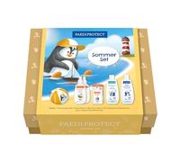 PAEDIPROTECT Set de verano para el cuidado de bebés y niños, 2x crema solar para el mar, 1x crema solar para la cara, 1x champú y loción de lavado 2en1. 1 loción de cuidado y 1x bola de agua, vegano