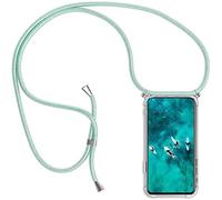 Paekear Funda Transparente con Cordón para OPPO A79 5G - Carcasa con Cuerda y Esquinas Reforzadas con Correa - Elegante Case Cover con Collar de Cordón Cruzado, Verde