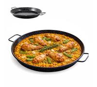 Paella Esmaltada Especial Inducción | 30x41x4cm | Paellera Valenciana de Acero Esmaltado | Raciones Individuales Tapas Arroces | Paellas Grandes | Hostelería Bar Restaurantes Hoteles (38cm Diámetro)