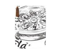 Paella Spanish Food Sea Food Lip Gloss Holder Estuche portátil Mini Lipstick Storage Box Travel Lip Organizer Case with Mirror for Women, Varios colores, 9.5x2x7 cm/3.7x0.8x2.7 in