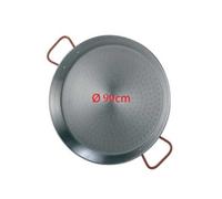 La Valenciana Vaello Paellera Acero Pulido, 90 Cm, Madera, Plateado