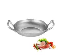 Paellera de acero inoxidable con asas dobles, cacerola, olla for cocinar, plato for mariscos y langosta for el hogar y el restaurante, ollas for pasta for inducción.(22cm)