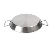 Paellera de acero inoxidable con asas dobles que se ajustan a la forma, cacerola de fondo plano para estufa de horno, tamaños de 18 a 32 cm, exterior pulido con espejo, utensilios de cocina