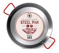 Paellera Gourmanity de acero al carbono de 12 pulgadas, sart n grande de acero pulido de 30 cm de Espa a, ideal para fiestas de paella en interio