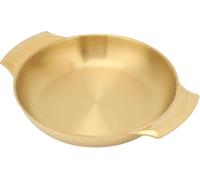 Paellera Grande De Acero Inoxidable con Asas Dobles - Sartén Versátil para Cocinar Mariscos, Fideos Y Más (29 X 20 Cm / 11,4 X 7,9 Pulgadas) - Plancha Gold M 25cm / 9.8in