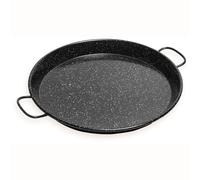 briebe Paellera Valenciana Inducción Esmaltada 24 cm, Acero Esmaltado, 2 Raciones de Paella, Apta para Vitrocerámica, Fuego, Gas, Horno, Levante Negro Jaspeado