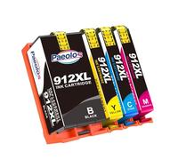 Paeolos 912XL Lote de Cartuchos de Tinta reacondicionados compatibles con HP 912 HP 912XL Multipack para HP OfficeJet Pro 8022 HP Officejet Pro 8020 8022 8024 8023 8025,8010 8012 8014 (Pack de 4)