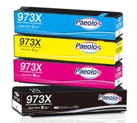 Paeolos 973X Reemplazo para HP 973X Cartuchos de Tinta Compatible con HP PageWide Pro 452dn 452dw 477dn 477dw MFP 552dw 577dw 577z MFP Managed MFP P57750dw P55250d Negro/Cian/Magenta/Amarillo