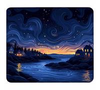 Paesaggio Tappetino Mouse Piccolo 220x180x3mm, Tappetino Scrivania con Bordo Cucito, Mousepad Impermeabile e Antiscivolo, Pratica e Facile da Pulire, Accessori Gaming Regalo, Cielo Stellato 4-3060