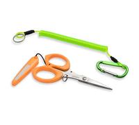 PAFASON Acero Inoxidable Trenzado Línea Tijera Pesca Tijera con Cubierta de Seguridad, Filo Serrado, Cordón, Puntas de Alta Precisión, Mango Ergonómico