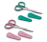 PAFASON Coser Tijeras Set 2 PC Curvado Recto para DIY Acolchar Bordado Tejer Manualidades Punto de Cruz Ganchillo Hilo Papel Tela Detalle Cortar Acero Inoxidable Seguridad Estuche