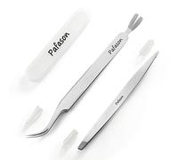 PAFASON Premium Garrapata Remoción Pinza Set, Dual Cabezas, Multi-funcional Acero Inoxidable Girador Removedor para Perros, Gatos, Humanos, Almacenamiento Estuche