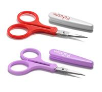 PAFASON Punta Afilada Manualidades Tijeras Set 2 PC Recto Curvado para Scrapbooking Acolchar Coser Tejer Bordado Punto de Cruz Ganchillo Hilo Papel Detalle Cortar Acero Inoxidable Seguridad Estuche