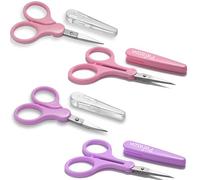 PAFASON Punta Afilada Manualidades Tijeras Set 4 PC Recto Curvado para Scrapbooking Acolchar Coser Tejer Bordado Punto de Cruz Ganchillo Hilo Papel Detalle Cortar Acero Inoxidable Seguridad Estuche