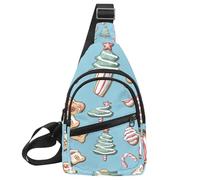 PAFEFO Christmas Baking (2) - Mochila cruzada para viajes, deportes, correr, senderismo, Multicolor 07, 11.8x7x1.5in/30x18x4cm